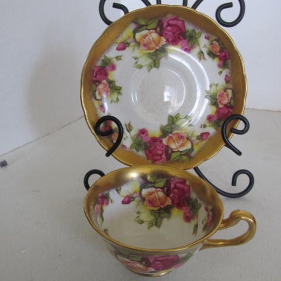 Royal Chelsea Golden Rose Tea Cup 3983A English Tea Cup and Saucer Bone China - Picture 2 of 6